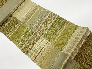 リサイクル　紐通し変わり織抽象模様織出し夏用名古屋帯